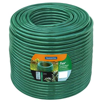 Mangueira Jardim Flex em PVC 3 Camadas Alta Resistência Verde Tramontina 300M