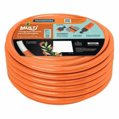 Mangueira de Jardim PVC 3 Camadas com Esguicho Preto Tramontina 20M