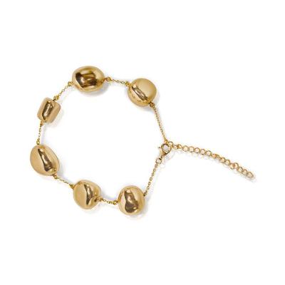 Pulseira Vd 149 Prata 925 Banho de Ouro Amarelo Blocos Geométricos