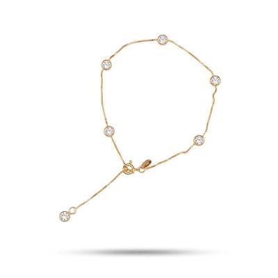 Pulseira Prata 925 Ponto de Luz CADPU003485VD52 4.0MM Dourado Único