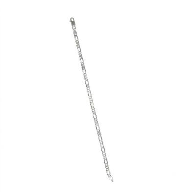 Pulseira 3x1 em Prata 925 Laminada Fecho Mosquetão Cor Prateado Único
