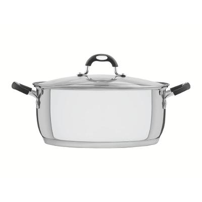 Caçarola Astro Rasa Aço Inox Tampa de Vidro 30CM 8,5L Tramontina