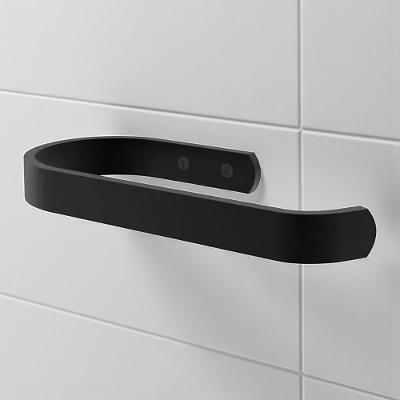 Porta Papel Parede Banheiro Mais de Casa em Alumínio Maciço Preto Fosco com Instalação Rápida 14CM