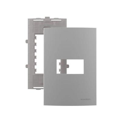 Placa para 1 Módulo Sleek Colors com Suporte 4x2 Inox Margirius