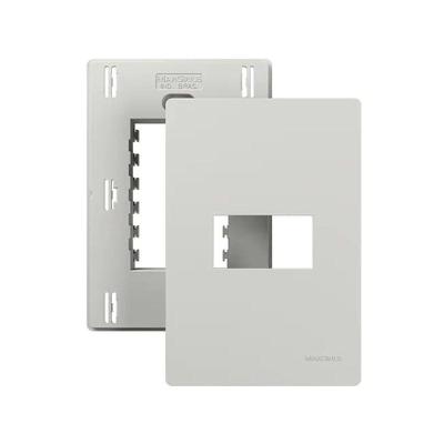 Placa com Suporte Margirius Infiniti Plus Colors para 1 Módulo 4x2 Horizontal Branco Siena
