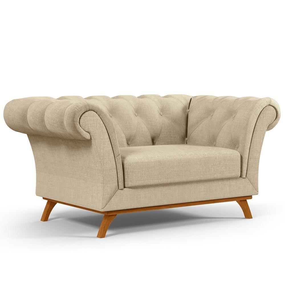 Sofá 2 Lugares Para Sala De Estar Império 150 Cm Bege C-129 - 1