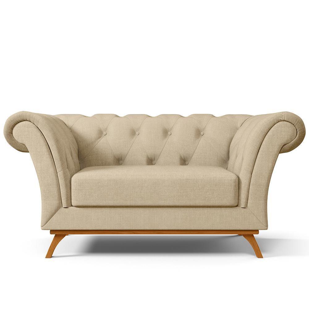 Sofá 2 Lugares Para Sala De Estar Império 150 Cm Bege C-129 - 6