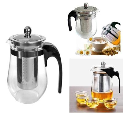 Chaleira de Vidro com Infusor em Inox 500ML Transparente para Chá e Café
