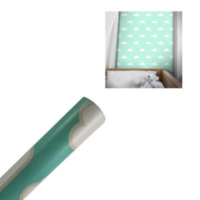Papel de Parede Infantil 3D Ceu Estrelas Verde Autoadesivo PVC 45CM 5M