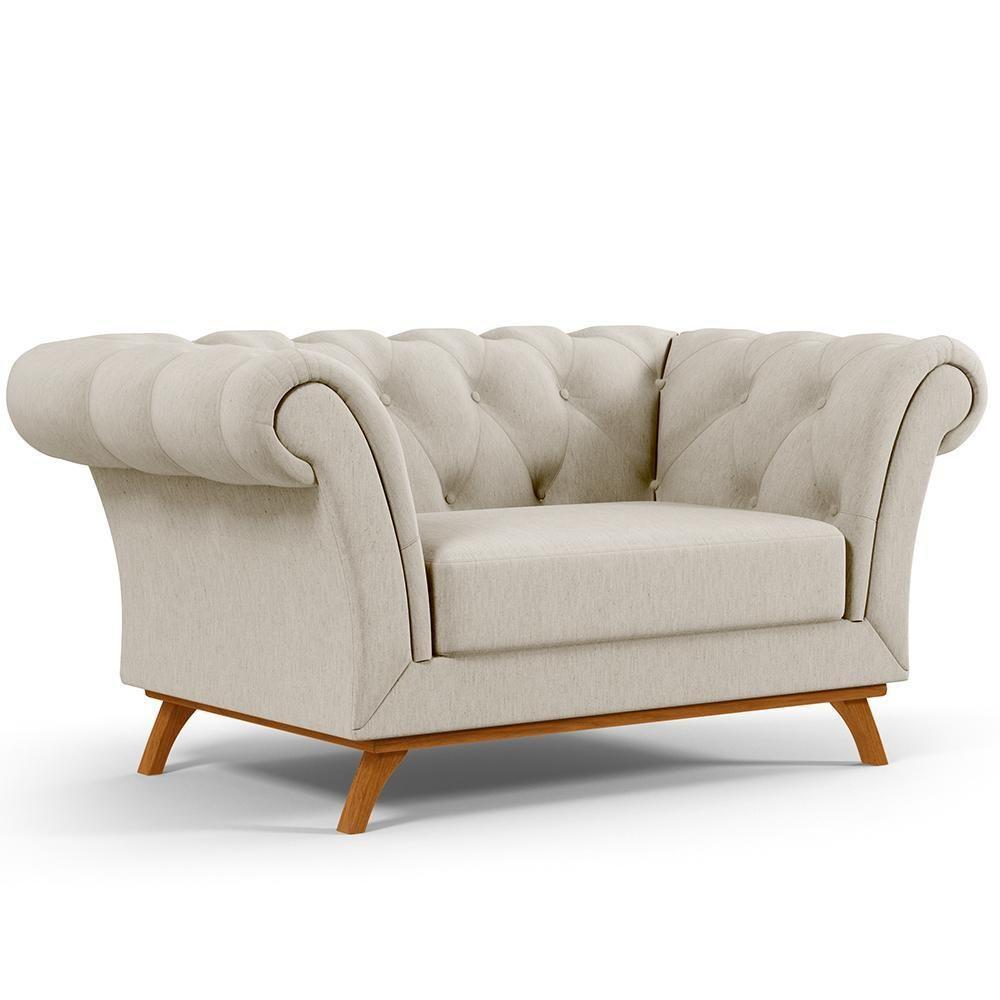 Sofá 2 Lugares Para Sala De Estar Império 150 Cm Bege C-107 - 1