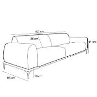 Sofá 2 Lugares Para Sala De Estar Molino 150 Cm Bege C-129 - 7