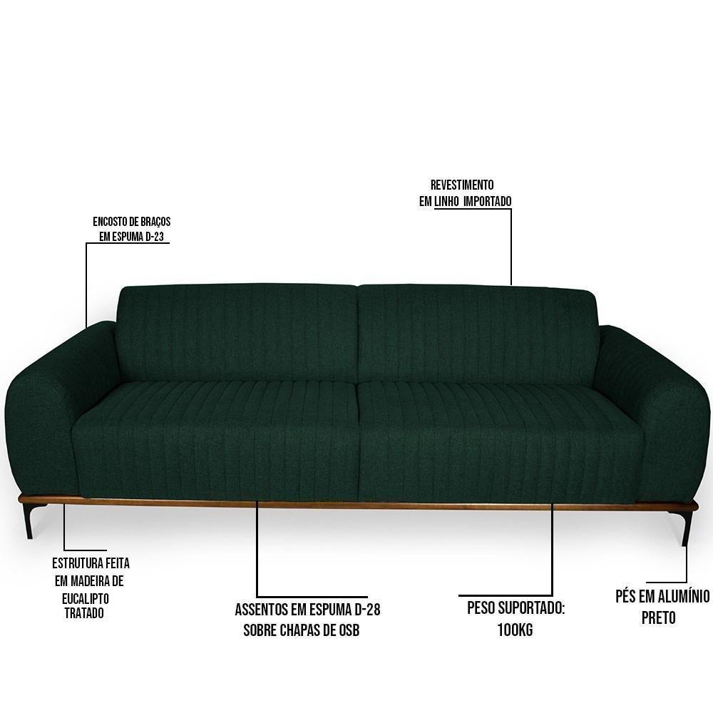 Sofá 2 Lugares Molino 150 Cm Verde Musgo C-117 - 4
