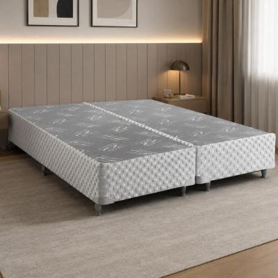 Base para Cama Box Queen Bipartida CR461D Estrutura em Madeira Branco Multimóveis 158CM