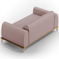 Sofá 2 Lugares Molino 150 Cm Pés D'ouro Veludo Rosê C-305 - 2