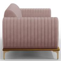 Sofá 2 Lugares Molino 150 Cm Pés D'ouro Veludo Rosê C-305 - 3