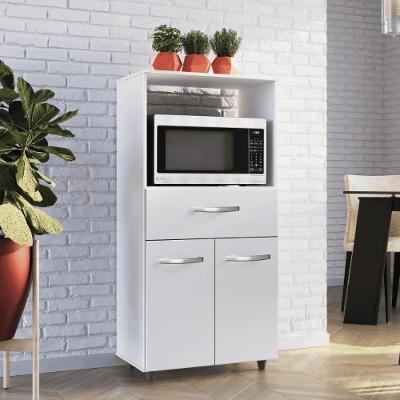 Balcão Multiuso Micro-ondas 2 Portas 1 Gaveta MDP 60CM Branco Casah