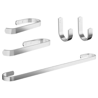 Kit de Acessórios para Banheiro QUADRADO com Acabamento em Aço Inox Mais de Casa 5 Peças