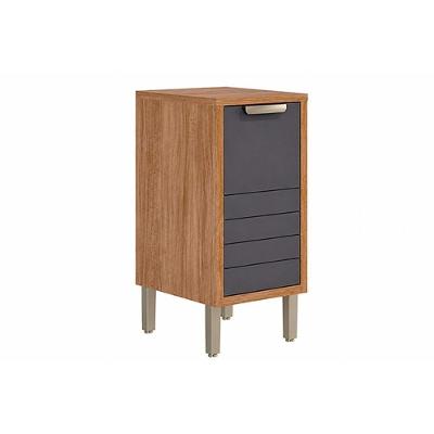 Balcão Eloise Cozinha 1 Porta sem Gavetas MDF 40CM Cinamomo e Titanium MGM