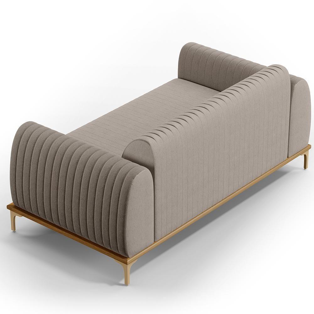 Sofá 2 Lugares Molino 150 Cm Pés D'ouro Bege C-107 - 2