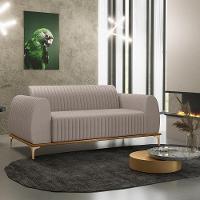 Sofá 2 Lugares Molino 150 Cm Pés D'ouro Bege C-107 - 7