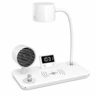 Luminária de Mesa Outras Marcas 4 em 1 com Bluetooth Relógio Digital Alarme Carregador Bivolt Branco