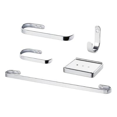 Kit Banheiro Toalheiro de Parede Polido Moderno 60cm com Saboneteira Papeleira Cabide Inox Mais