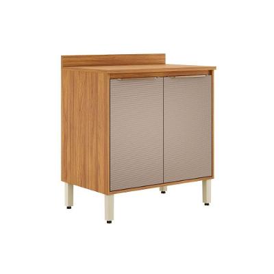 Balcão de Cozinha Plena 2 Portas MDF 80CM Cinamon e Nude Demóbile