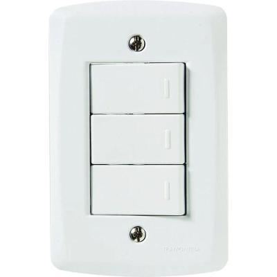 Interruptor Triplo Simples Lux2 com Sistema Modular Branco Tramontina 10A 250V