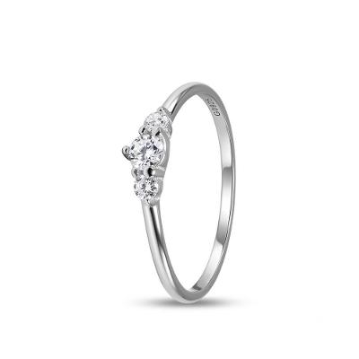 Anel Trio Moissanite CADA0011086VD48 Prata 925 Tamanho 18 Feminino