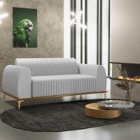 Sofá 2 Lugares Molino 150 Cm Pés D'ouro Cinza D-315 - 7