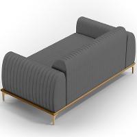 Sofá 2 Lugares Molino 150 Cm Pés D'ouro Veludo Cinza C-317 - 2