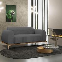 Sofá 2 Lugares Molino 150 Cm Pés D'ouro Veludo Cinza C-317 - 7