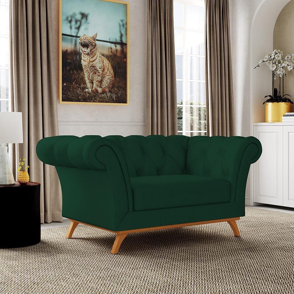 Sofá 2 Lugares Império 150 Cm Veludo Verde Musgo C-303 - 7