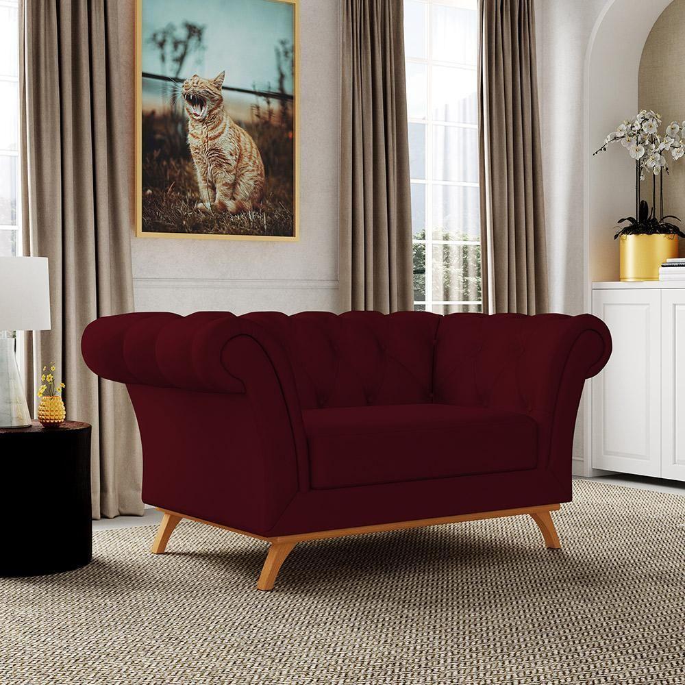 Sofá 2 Lugares Império 150 Cm Veludo Marsala C-278 - 7