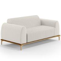 Sofá 2 Lugares Molino 150 Cm Pés D'ouro Cru C-443 - 1