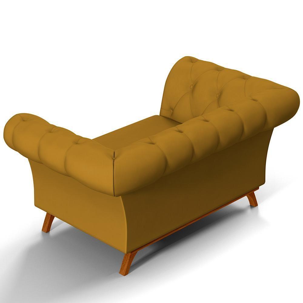 Sofá 2 Lugares Império 150 Cm Veludo Mostarda C-260 - 2
