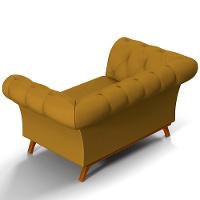 Sofá 2 Lugares Império 150 Cm Veludo Mostarda C-260 - 2