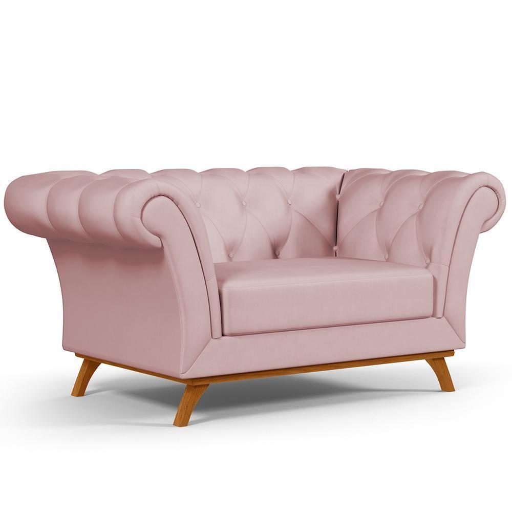 Sofá 2 Lugares Império 150 Cm Veludo Rosê C-305 - 1