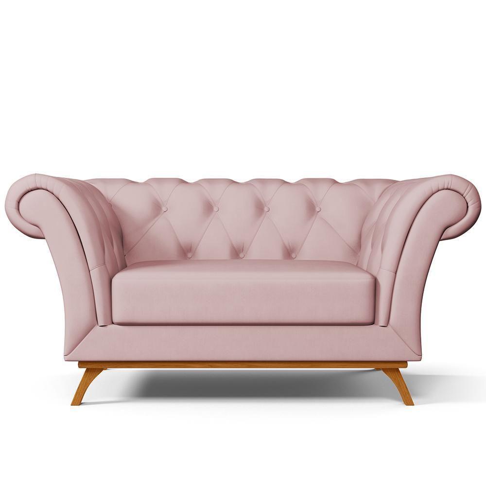 Sofá 2 Lugares Império 150 Cm Veludo Rosê C-305 - 6