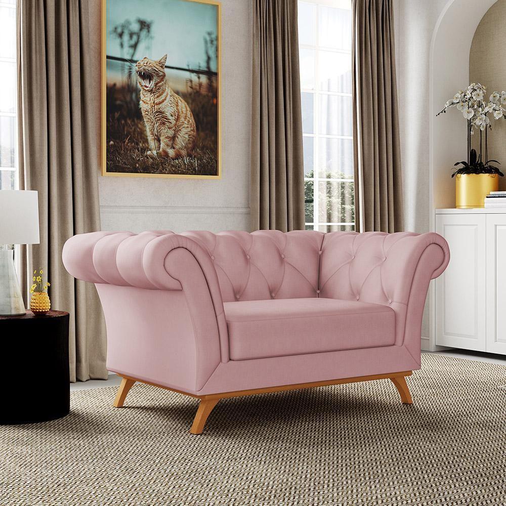 Sofá 2 Lugares Império 150 Cm Veludo Rosê C-305 - 7