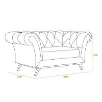 Sofá 2 Lugares Império 150 Cm Veludo Rosê C-305