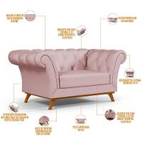 Sofá 2 Lugares Império 150 Cm Veludo Rosê C-305 - 5