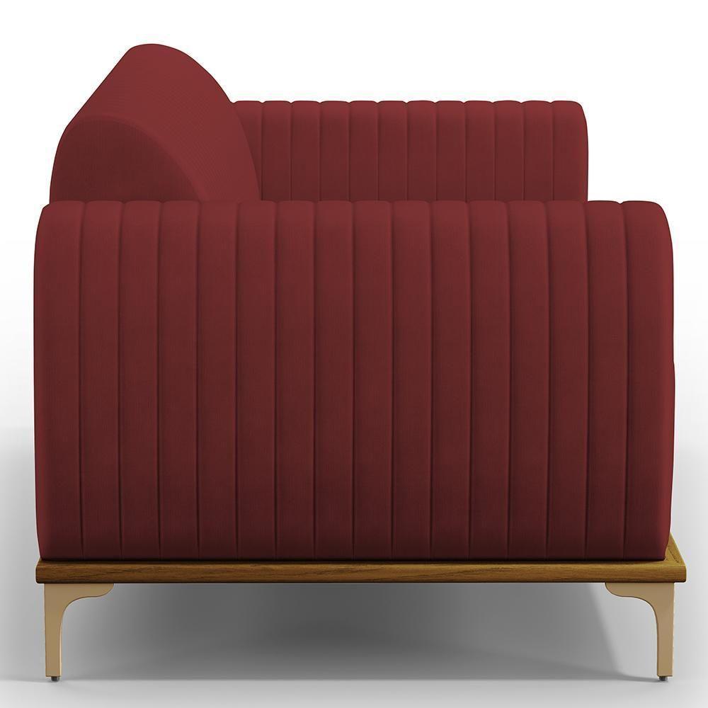 Sofá 2 Lugares Molino 150 Cm Pés D'ouro Marsala C-278 - 9