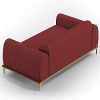 Sofá 2 Lugares Molino 150 Cm Pés D'ouro Marsala C-278 - 2