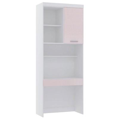 Bancada de Estudos Alpes Moderno 1 Gaveta MDP 90CM Branco e Rosa Luciane Móveis