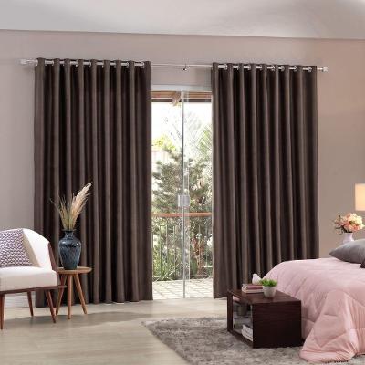 Cortina Corta Luz Blend 3,00M X 2,30M Poliéster Bege Bella Janela