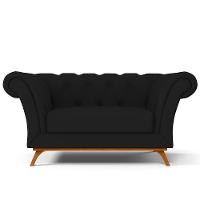 Sofá 2 Lugares Império 150 Cm Corano Preto C-05 - 6