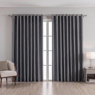 Cortina Corta Luz Blend 3,00M X 1,70M Poliéster Cinza Bella Janela