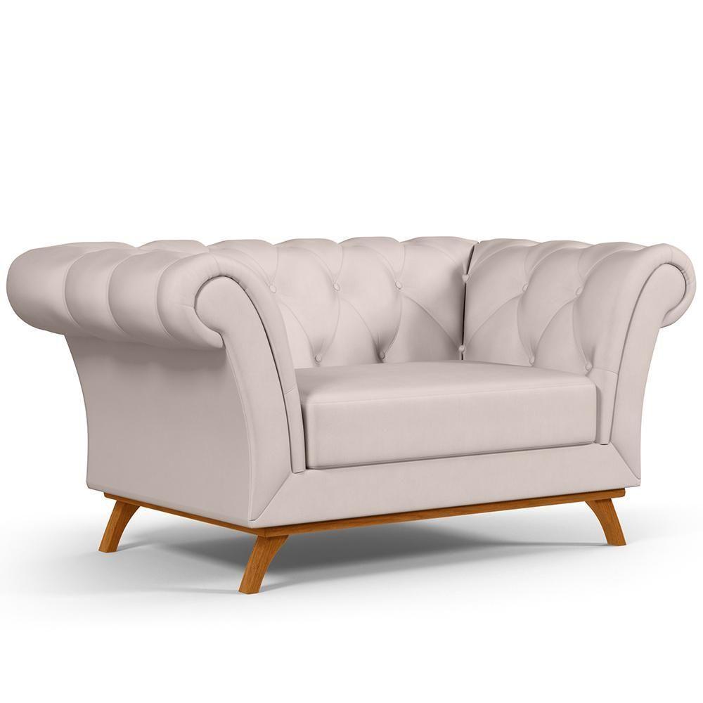 Sofá 2 Lugares Império 150 Cm Veludo Bege C-309 - 1