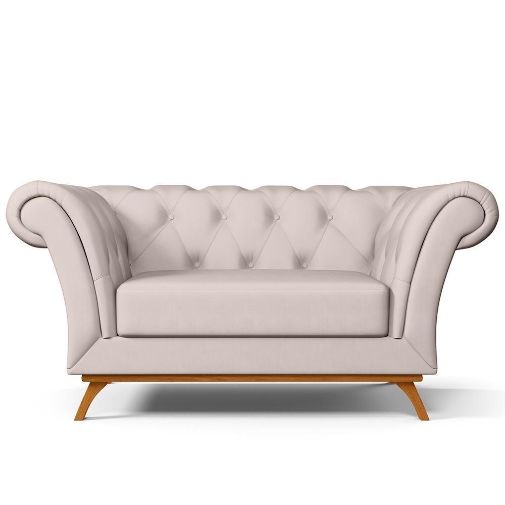Sofá 2 Lugares Império 150 Cm Veludo Bege C-309 - 6